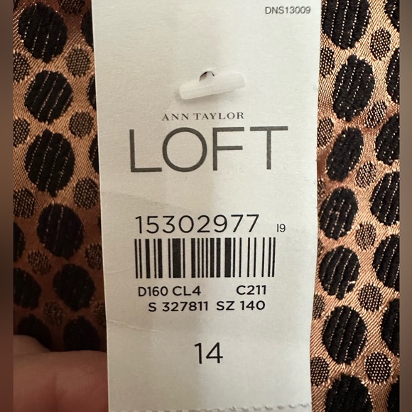 Loft Skirt Womens Bronze Brown Black Polka Dot Straight Pencil - Picture 4 of 4